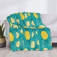 thumbnail image 3 of Disketp Lemon Blue Flannel Blankets - Thick and Warm Blanket for Winter, Soft Fuzzy Plush King Blanket for All Seasons40"x30", 3 of 6