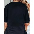 thumbnail image 2 of Regular Size Casual T-Shirt with Leopard Print & Glitter Lips Design - Women's Short Sleeve Crew Neck Tee with Slight Stretch, Cotton Blend, Geometric Pattern, Spring/Summer Pullover Top, 2 of 6