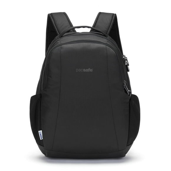 Pacsafe Metrosafe LS350 ECONYL 15 Liter Anti Theft Laptop Daypack/Backpack - with Padded 13" Laptop Sleeve, ECONYL Black