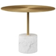 thumbnail image 4 of Aron Living Poke 17.3" Mid-Century Marble and Metal Coffee Table in Gold, 4 of 6