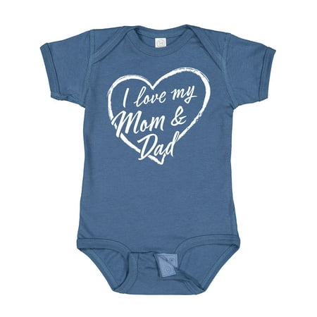

Inktastic I Love My Mom and Dad in White Chalk Heart Gift Baby Boy or Baby Girl Bodysuit