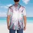 thumbnail image 6 of Daiia Blue Swirl Fireworks Hawaiian Shirt for Men Gentle Cotton Regular Short Sleeve Casual-Small, 6 of 9