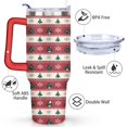 thumbnail image 3 of Red Line Christmas Tree Snowflakes 40 Oz Tumbler with Handle Lid and Straw Stainless Steel Double Walled Vacuum Insulated Cup Merry Christmas Gifts Tumbler for Women Men Friends Outdoor Indoor, 3 of 6