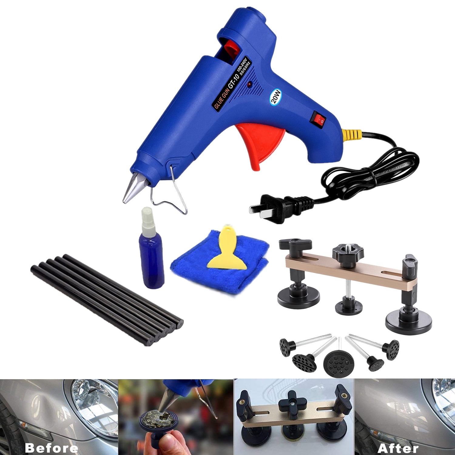 Paintless Dent Removal Tools Pops a Dent Puller Car Dent Remover Hot Melt Glue Gun Pro Glue