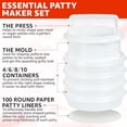 thumbnail image 2 of DEA Hamburger Press Patty Maker - 4 in 1, Burger Mold, Patty Press, 4 Storage Containers, 100 Round Papers - Hamburger Patty Maker Tool for BBQ - Burger Shaper for Meat, Veggie Patties, 2 of 9