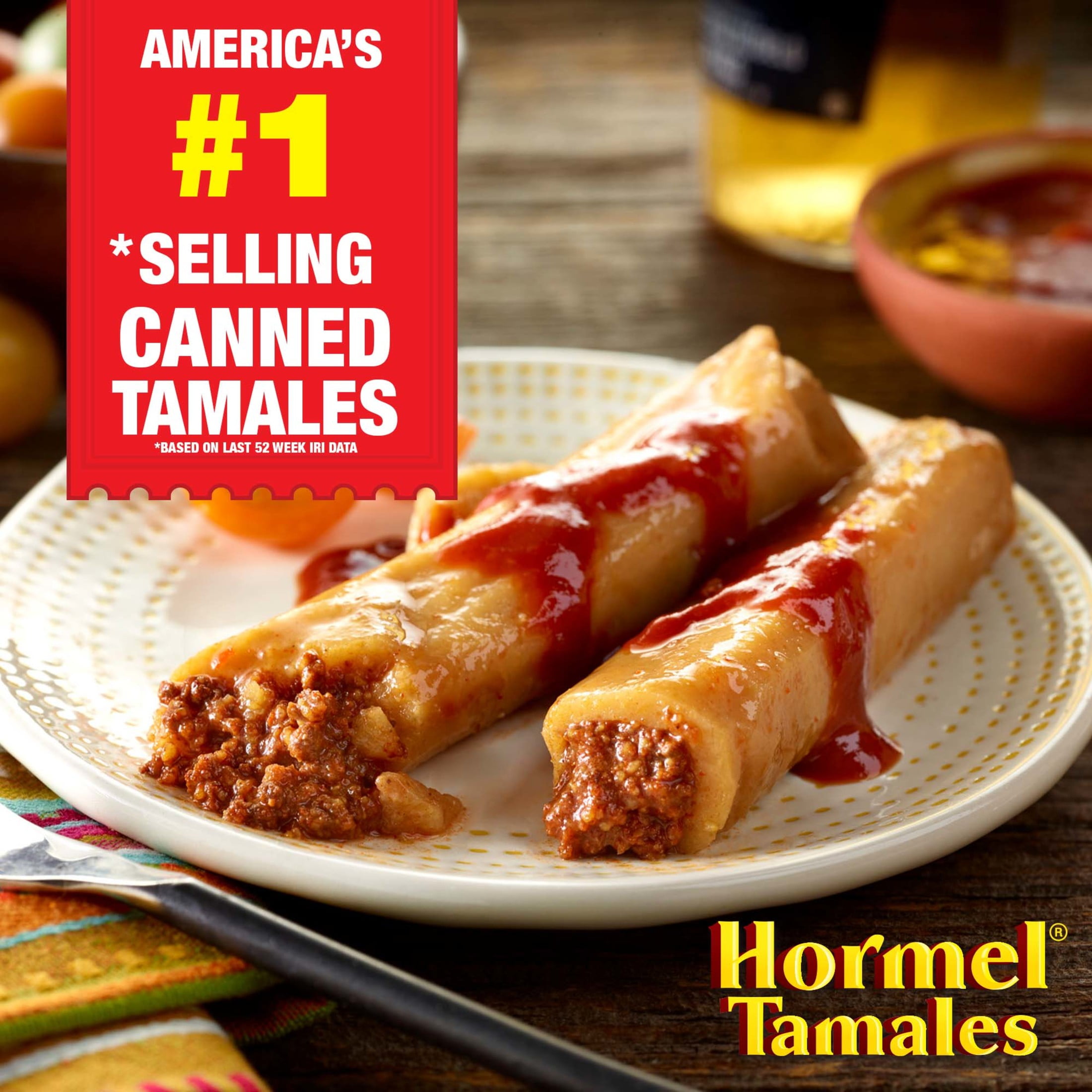 (4 pack) HORMEL Chicken Tamales, Shelf-Stable, 15 oz Steel Can