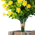 thumbnail image 5 of ELITELITE FLORAL 13" Artificial Boxwood Bouquet with Flower (Yellow), Plastic Faux Boxwood Gennery ( 5pc Tied with String) 8" Wide, 5 of 6