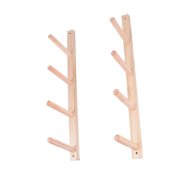 jesticaly 2 Pieces Wood Yoga Mat Storage Yoga Holder Rack Mat Organizer for Skateboard 4 Tier