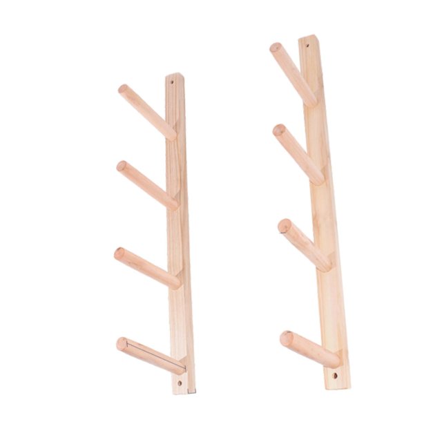 Wweixi 2 Pieces Wood Yoga Mat Storage Organizer Rack Holder Yoga Mat for Skateboard 4 Tier 4 Tier