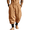 Earthy Yellow, variant on Mens Linen Pants Drawstring Elastic Waist Tapered Leg Pants Casual Breathable Summer Vacation Beach Trousers with Pockets, S