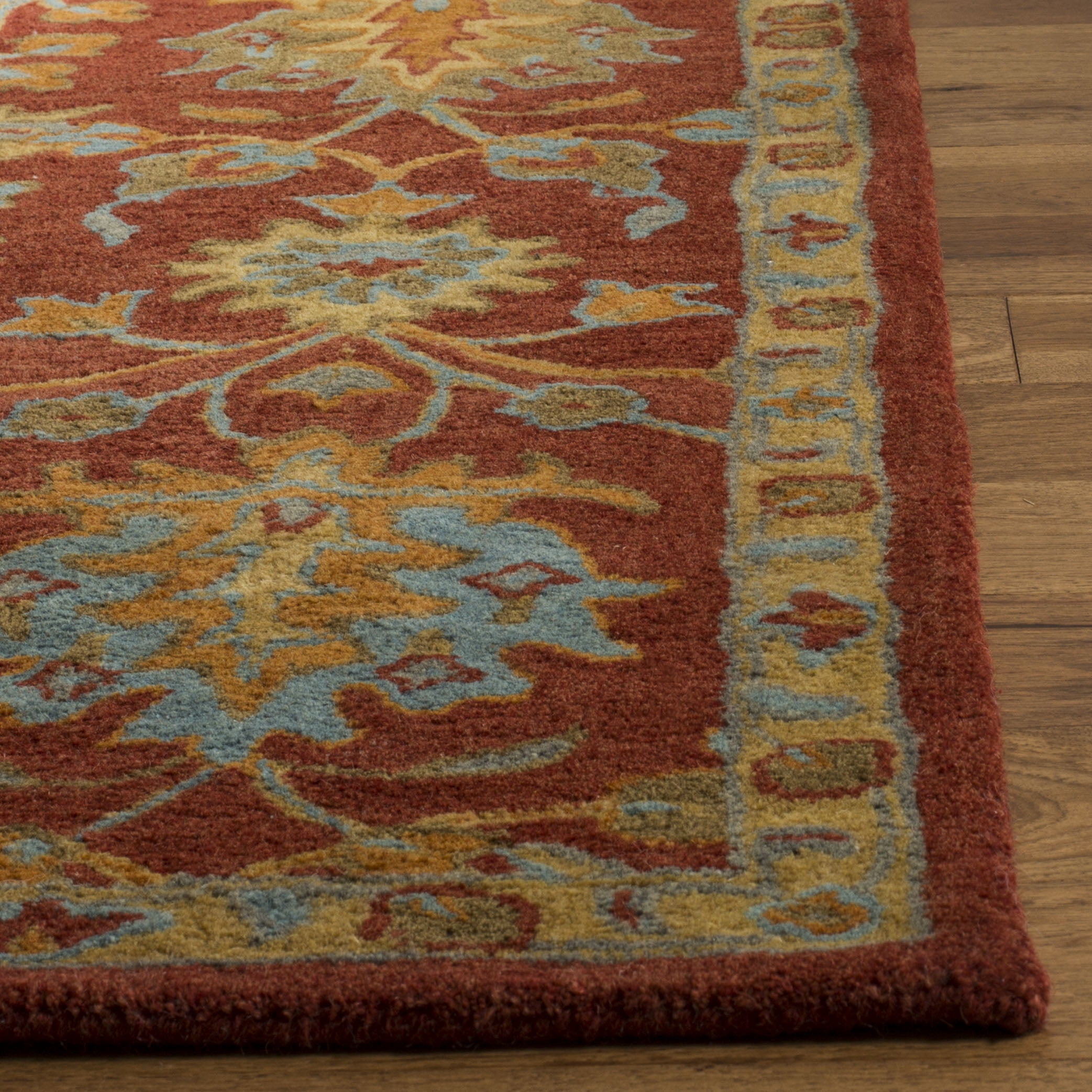 SAFAVIEH Heritage Jerald Floral Wool Area Rug, Red/Multi, 3' x 5'