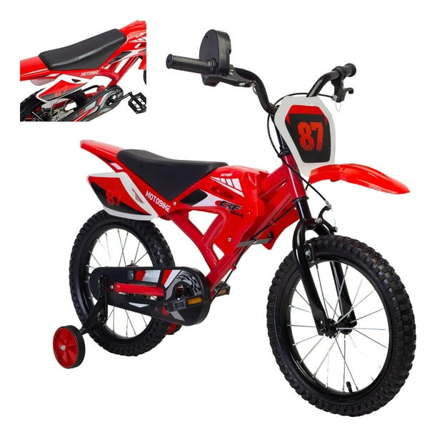 Bicicleta Entrenadora Para Niños Aeiou Moto Cross Bike R12 rojo