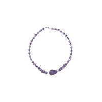 Mogul Jewelry Purple Amethyst Beads Necklace- Twisted Beads Stones