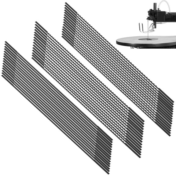 45Pcs Plain End Scroll Saw Blade Set 5inch High Carbon Steel Scroll Saw Blades Assortment 10TPI 12TPI 28TPI Durable Wood Cutting Scroll Saw Blade Replacement for Cutting Wood Plastic