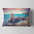 thumbnail image 2 of Designart Sunrise in Spring Panorama - Seashore Photo Throw Pillow - 12x20, 2 of 5