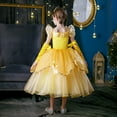 thumbnail image 3 of Girls Belle Princess Cosplay Dress Set Halloween Off Shoulder Costume 3-8T, 3 of 8
