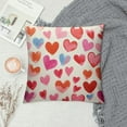 thumbnail image 2 of ONETECH  Valentines Day Pillow Covers Watercolor Pink Hearts Valentines Day Throw Pillows Anniversary Wedding Cushion Case Valentines Day Decorations for Sofa Couch, 2 of 5