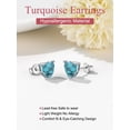 thumbnail image 6 of FOCALOOK Turquoise Love Heart Stud Earrings for Women 925 Sterling Silver Hypoallergenic Small Mini Earrings Daughter Girlfriend Valentines Day Birthday Jewelry Gifts, 6 of 8