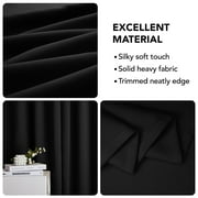 Deconovo Blackout Curtains 72 inches Long, Rod Pocket Room Darkening Curtains for Living Room 42W x 72L inch Black Set of 2