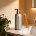 thumbnail image 4 of Plastic Hand Soap Dispenser Bottle | Shower Gel and Lotion Dispenser | Refillable Pump Container for Bathroom Kitchen Countertop, 4 of 6