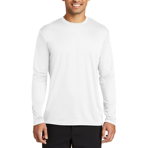 Just Blanks Long Sleeve Performance Tee Moisture Wicking Technology To Keep You Cool, White, 4XL