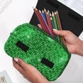 thumbnail image 6 of Kdxio Shiny round green sequins for Double Compartment Pen Case Oxford Organizer with Zipper Pockets for Students Artists, 6 of 7
