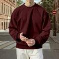 thumbnail image 2 of Men's Lined Crewneck Sweatshirt Raglan Sleeve Relaxed Fit Solid Color Pullover Top For Athletic Casual Streetwear Oversized Pullover Long Sleeve Crewneck Casual Tops, 2 of 3
