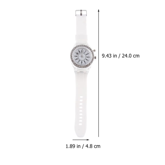 UPOUART Unisex Luminous Silicone Watch with LED Lights White Fashion Student Wristwatch