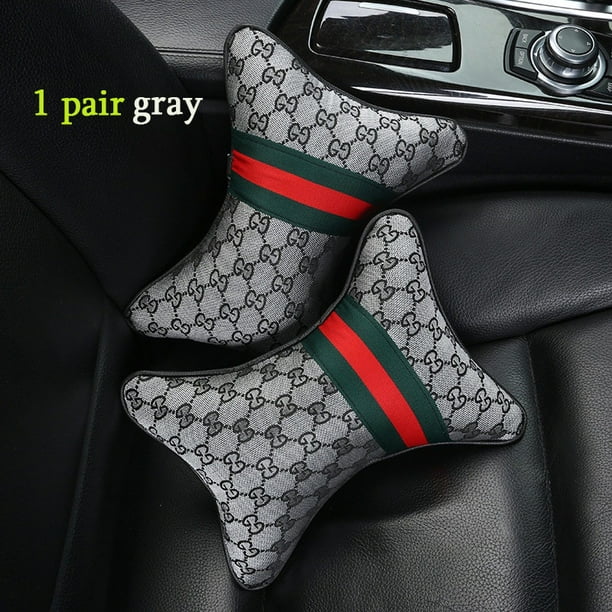 2022 Funda De Asiento De Coche De Lujo Juego Completo De Lino Reposacabezas Almohada Auto Volante Cojín
