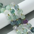 thumbnail image 2 of 1strand Natural Fluorite Beads Strands with Seed Beads Faceted Cube 8~9x8~9x8~9mm Hole: 0.9~1mm about 35~39pcs/strand 14.80''~15.16''(37.6~38.5cm) Fluorite, 2 of 5