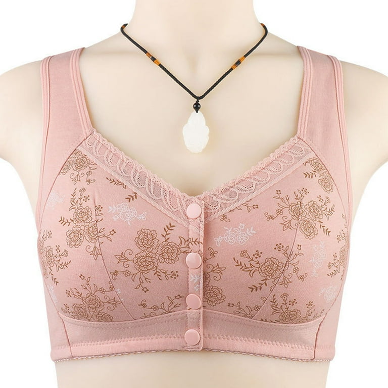 RYRJJ Daisy Bras Front Snaps Women's Wire-Free Front Button