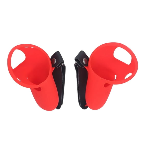 BESTSKY Quest Pro Red Touch Controller Silicone Grip Cover with Knuckle Straps, 2-Pack Protector for Comfortable Gaming and VR Experience