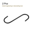 thumbnail image 3 of Uxcell S Hanging Hooks, 4inch/110mm Extra Long Carbon Steel Hanger, Black, 2Pack, 3 of 5