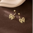thumbnail image 5 of Solid 925 Sterling Silver Bow Half Hoop Earrings Huggie for Women Teens Bowknot Hoop Earrings Open Hoops, 5 of 13