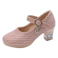 thumbnail image 3 of Staki Girls Wedding Shoes Girls Dress Shoes Girl Closed Toe Cross Strap Wedding Party Mary Jane Little Big Kid Pink,13 Little Kid, 3 of 8