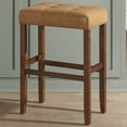 thumbnail image 4 of Alaterre Furniture Madison 30 in. Counter Height Bar Stool with Faux Leather Seat, Barstool for Kitchen Island or Bar, Walnut, 4 of 11