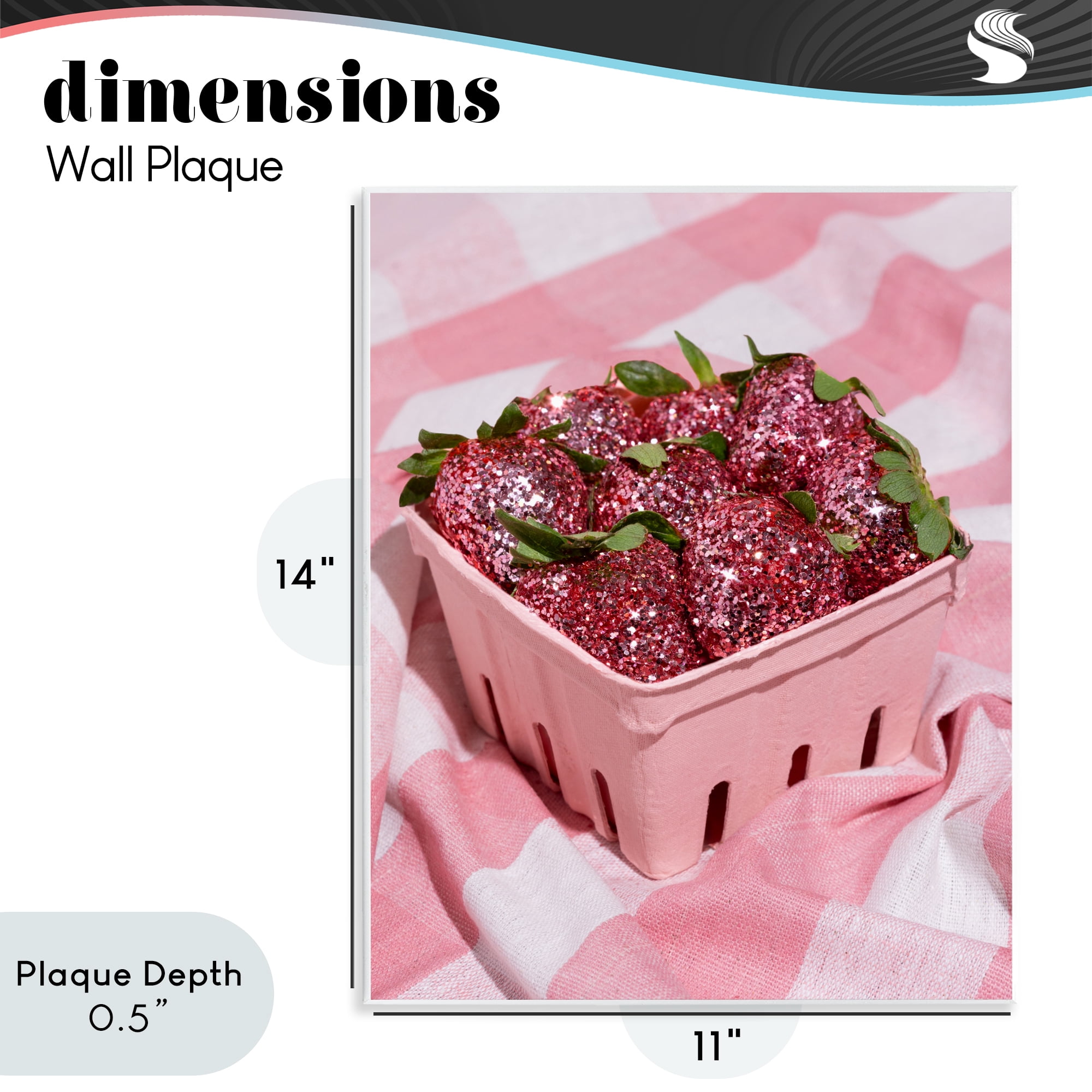Stupell Industries Glam Glimmer Strawberries Wall Plaque Art, design by LISH Creative