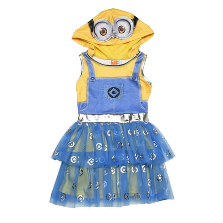 Girls Minions Despicable Me Costume Dress Hood Mask Cosplay