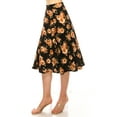 thumbnail image 4 of MOA COLLECTION Women's Floral Print A-Line Midi Skirt with Paneled Design and Banded Waist, 4 of 4