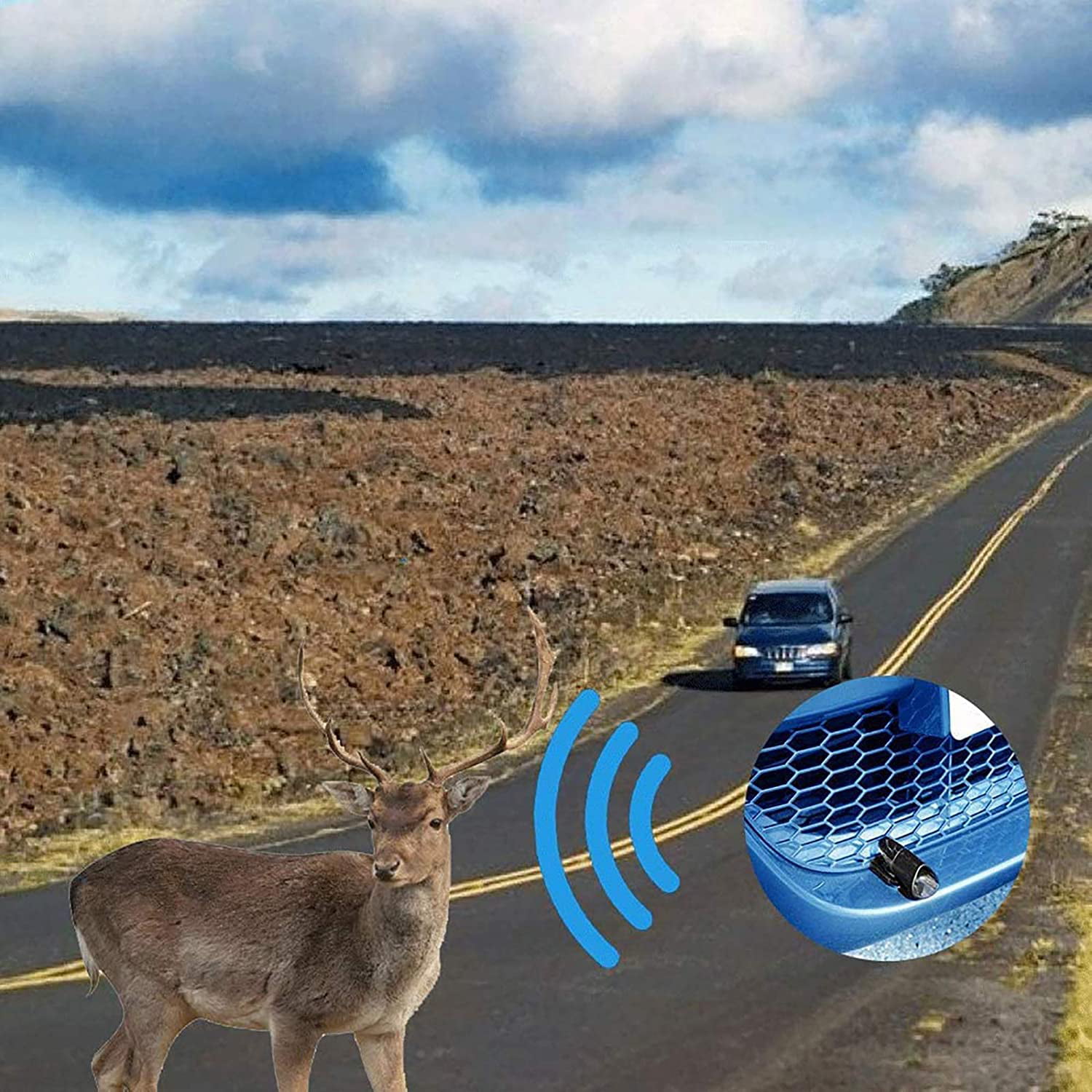 2Pcs Animal Repeller Practical Portable Deerdrive Device for Deer Vehicle Animal 
