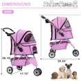 thumbnail image 5 of YRLLENSDAN,Dog Strollers For Medium Dogs,Cat Strollers For 2 Cats,Dog Strollers For Small Dogs,With A Cup Holder,Removable,Waterproof,Pink, 5 of 7