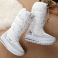thumbnail image 4 of Xfvqtps Womens Lace up Snow Boots Chunky Sole Winter Mid Calf Boots Comfortable Warm Faux Fur Lined Casual Fashion Boots for Women White, 4 of 8