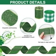thumbnail image 3 of 2 rollos de 6 yardas de cinta verde de poliéster para el Día de San Patricio, ideal para envolver regalos. Cinta verde con alambre. Cinta a cuadros verde y blanca estilo búfalo., 3 of 7