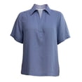 thumbnail image 1 of GEORGE G BLUSA MC LINO RAYAS AZUL, 1 of 4