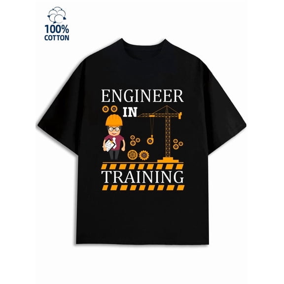 Engineer Training Tee men's mechanical 180G 100% Cotton black funny futuristic Classic Unisex Shirt Cotton tshirts Fashion Unisex Shirt Graphic tshirts