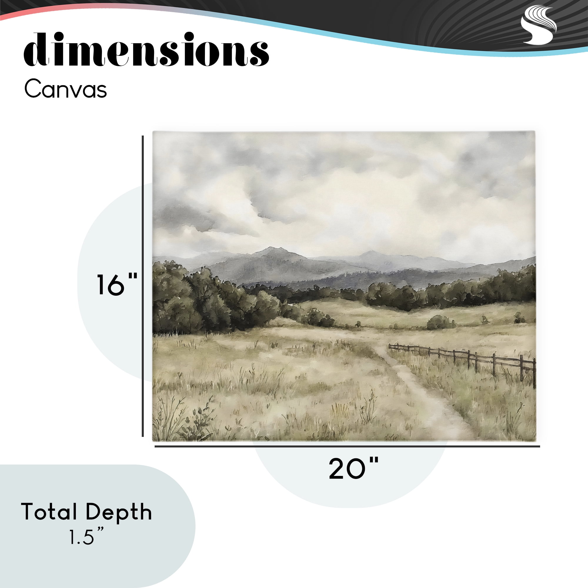 Stupell Industries Muted Trail Along Fence Canvas Wall Art, design by Riley B