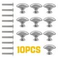 thumbnail image 1 of Pcapzz - 10 pomos redondos para gabinetes de cocina, color plateado, con diseño de hongo y níquel cepillado, con tornillo, 1 of 7