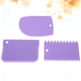 thumbnail image 4 of MasteelfCA 3pcs Dough Bowl Scrapers 2 Sided Comb Kitchen Gadgets Curved Flat Flexible Scrapers for Food Processor Bowl Kitchen Bowl Scraping Baking Bread Dough Cake (Purple), 4 of 7