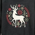 thumbnail image 3 of Instant Message - Scandinavian Christmas Deer - Women's Lightweight French Terry Long Sleeve Shirt, 3 of 6