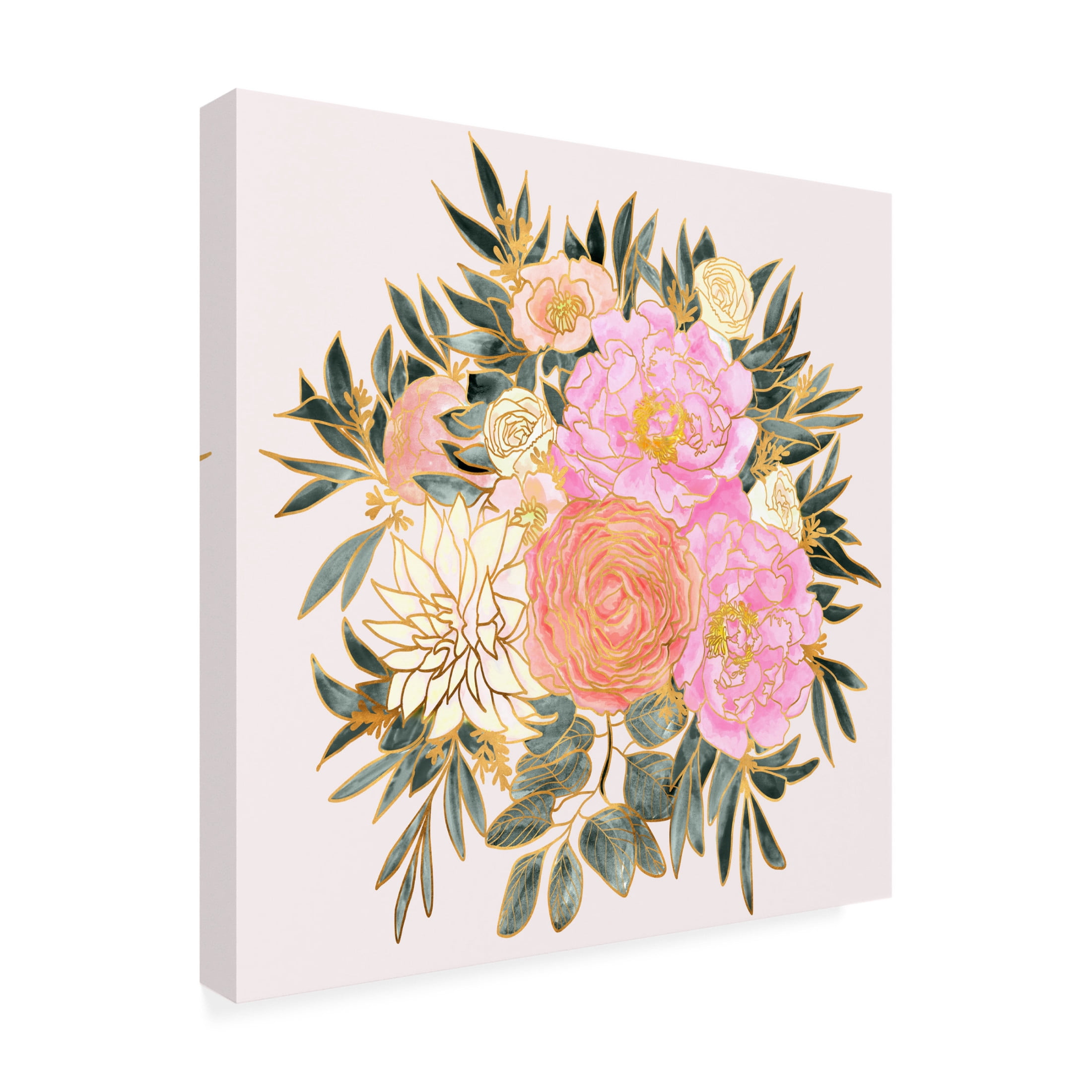 Trademark Fine Art Rosana Laiz Blursbyai Nanette floral bouquet in pastels Canvas Wall Art